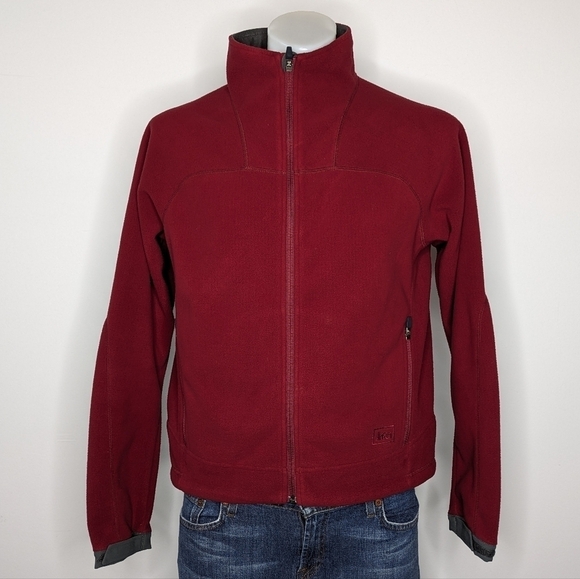 REI red fleece zip up long sleeve jacket S - Picture 1 of 11